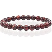 Memphis Natuursteen Armband met 8mm Kralen - Bloodstone