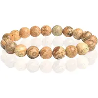 Memphis Natuursteen Armband 10mm - Picture Jasper