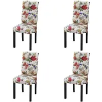 vidaXL eetkamerstoelen 4 st bloemenpatroon hout