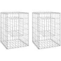 vidaXL Schanskorf palen 2 st 40x40x60 cm ijzer