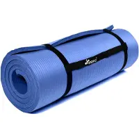 Tresko Yoga mat donkerblauw 1,5 cm dik, fitnessmat, pilates, aerobics