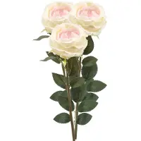 Emerald Kunstbloem roos Joelle - 3x - creme - 65 cm - decoratie bloemen