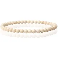 Memphis Natuursteen Armband - 4mm Fossil - 19cm