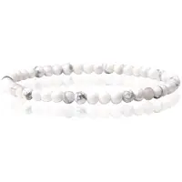 Memphis Natuursteen Armband - 4mm Howlite
