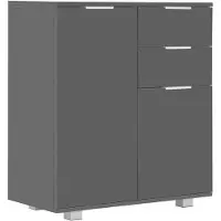 vidaXL Dressoir, glanzend grijs, 71x35x80 cm, houtvezel