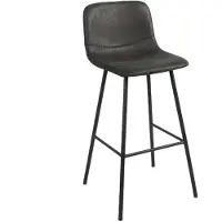 Livin24 Industriële barkruk Mikky zwart/antraciet eco-leer 65-78 cm