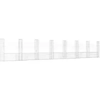 vidaXL Schanskorf U-vormig met 8 palen 860x20x150 cm ijzer
