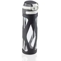 Leifheit 3254 flip glazen drinkfles | 600 ml | zwart