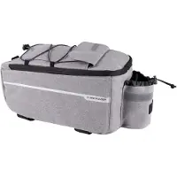 Edco Koeltas voor Bagagedrager Fiets - 7 Liter - Fietstas - Klittenband Bevestiging - Incl. Extra Opbergvakken en Flessenhouder - Isolerende Binnenlaag - met Schouderband - Grijs