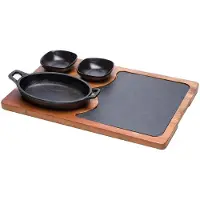 COSY&TRENDY Serveerplank Grillpan set 4-delig 38,5x25x1,5