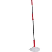 Microvezel Dweil - 125 x ? 7,5 CM - Makkelijk Uitwringen - Rood/ Grijs