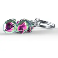 Metalmorphose sleutelhanger Chameleon PVD coating - Metallic titanium / Metaal
