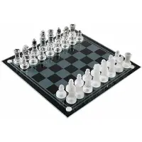 Eddy Toys Arti Casa Glazen Schaakset - 33 Delige Set - 25x25 CM - 900 GR - Glas