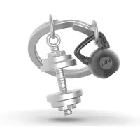 Metalmorphose sleutelhanger gewichtheffen