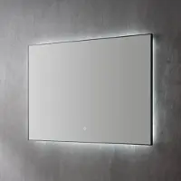 Sanilux Spiegel daigi decor met indirecte led verlichting 3 kleur instelbaar en dimbaar 140 mat zwart