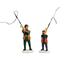 Lemax Kerstdorpminiatuur Flyfishing With Dad (vliegvissen) 5,8 X 2,5 X 10,5 Cm 2-delig