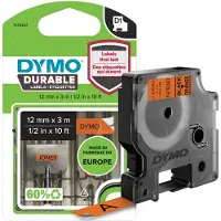 Dymo LW Duurzame D1 Label Zwart-Oranje (12 mm x 3 m)
