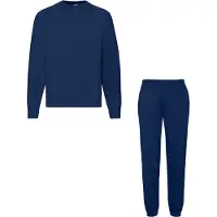Fruit Of The Loom Klassiek Joggingpak 2-delig Sweatshirt & Sweatpant Dames Heren Katoen Fleece Huispak Unisex Marine XXL