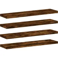vidaXL Wandschappen 4 st 40x10x1,5 cm bewerkt hout gerookt eikenkleur