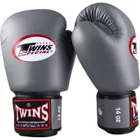 Twins BGVL-3 Serie - Leren Bokshandschoenen - Grijs - 16oz