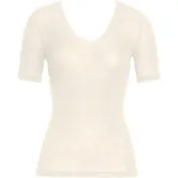 Hanro Onderhemd ' Woolen Silk Kurzarm ' crème / offwhite
