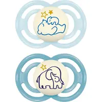 Mam Perfect Night Fopspeen Silicone Blue 16m+ 2 St Fopspeen