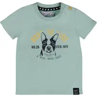Dirkje T-shirt T-shirt ss met printopdruk lichtblauw Jongens Katoen Ronde hals - maat 62