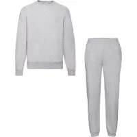 Fruit Of The Loom Klassiek Joggingpak 2-delig Sweatshirt & Sweatpant Dames Heren Katoen Fleece Huispak Unisex Grijs XL