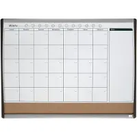 Nobo Quartet duobord whiteboard/kurk met maandplanner 58,5 x 43 cm