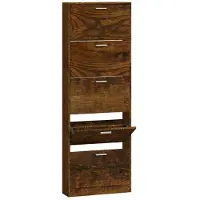 vidaXL Schoenenkast 59x17x169 cm bewerkt hout gerookt eikenkleurig