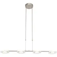 Steinhauer Hanglamp Turound Staal 4-lichts Helder Glas