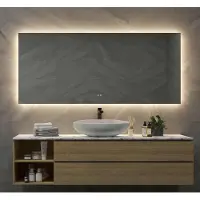 Schaere Badkamerspiegel met indirecte verlichting, verwarming, instelbare lichtkleur en dimfunctie 160x70 cm