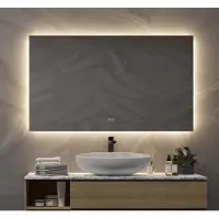 Schaere Badkamerspiegel met indirecte verlichting, verwarming, instelbare lichtkleur en dimfunctie 120x70 cm