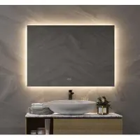 Schaere Badkamerspiegel met indirecte verlichting, verwarming, instelbare lichtkleur en dimfunctie 100x70 cm