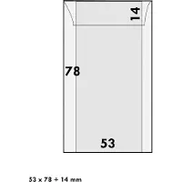 Hartberger Lindner pergamijn 53 x 78 mm + 14 mm klep (500x) - papier - envelop - envelopjes - zakjes - 100% recyclebaar – glassine