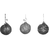Goodwill Kerstbal Glas Zilver D 6 cm Assortiment van 3 stuks
