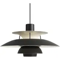 Louis Poulsen Hanglampe , PH 5 300, dimbare, Zwart, Woonkamer, Metaal, Designer