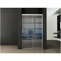 Wiesbaden Puerta nisdeur met 1 schuifdeur 1000 x 2000 x 8 mm nano helder glas/chroom