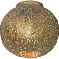 QAZQA Oosterse plafondlamp goud met groen 28,5 cm - Baloo