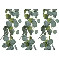 Everlands Planten slinger - 3x - bladeren slinger - kunstplant - groen - 180 cm
