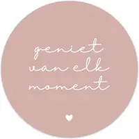 Label2X Muurcirkel geniet van elk moment roze