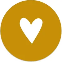 Label2X Muurcirkel kids hart okergeel
