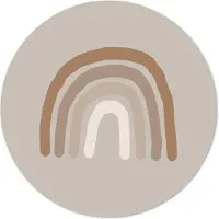 Label2X Muurcirkel kids regenboog beige