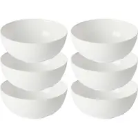 Vivalto Kommetjes/serveer schaaltjes/soepkommen - 6x - Opal - keramiek - D15 x H6 cm - ivoor wit - Stapelbaar