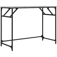 vidaXL Bureau 100x45x76 cm hout en gepoedercoat staal grijs sonoma