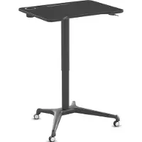 Worktrainer - Single Leg Desk - Hoogte 74 - 113 cm - Breedte 80 cm - Klein Gasveer zit-sta Bureau - in hoogte verstelbaar Bureau - Zwart