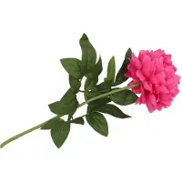 DK Design Kunstbloem pioenroos - roze - zijde - 71 cm - kunststof steel - decoratie bloemen - Kunstbloemen