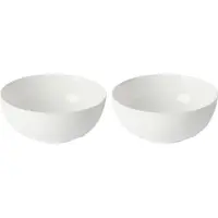 Vivalto Kommetjes/serveer schaaltjes/soepkommen - 2x - Opal - keramiek - D15 x H6 cm - ivoor wit - Stapelbaar