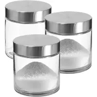 Secret De Gourmet 3x stuks voorraadbussen/voorraadpotten 0,75L glas met RVS deksel - Voorraadpot