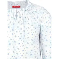 Hanssop Exclusief Luxueus Kinder nachtkleding Luxe mooi zacht blauwe Girly Nachthemd van met verfijnde rand details en luxe hals verwerking, Meisjes nachthemd, zacht blauwe bloem print, maat 116